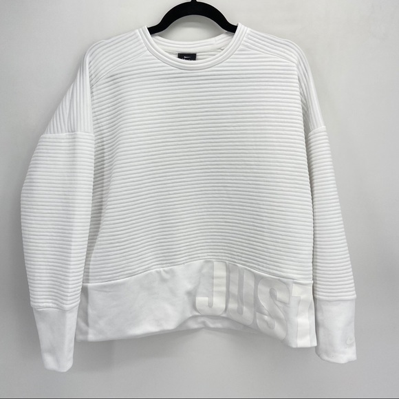 Nike Tops - Nike White Quilted Just Do It Boxy Top Medium